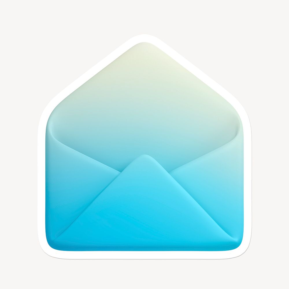 Envelope, email, message icon sticker with white border