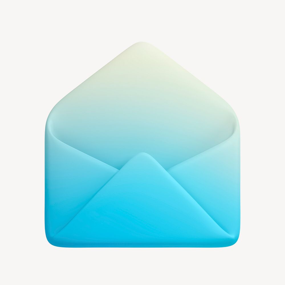 Envelope, email 3D icon sticker psd
