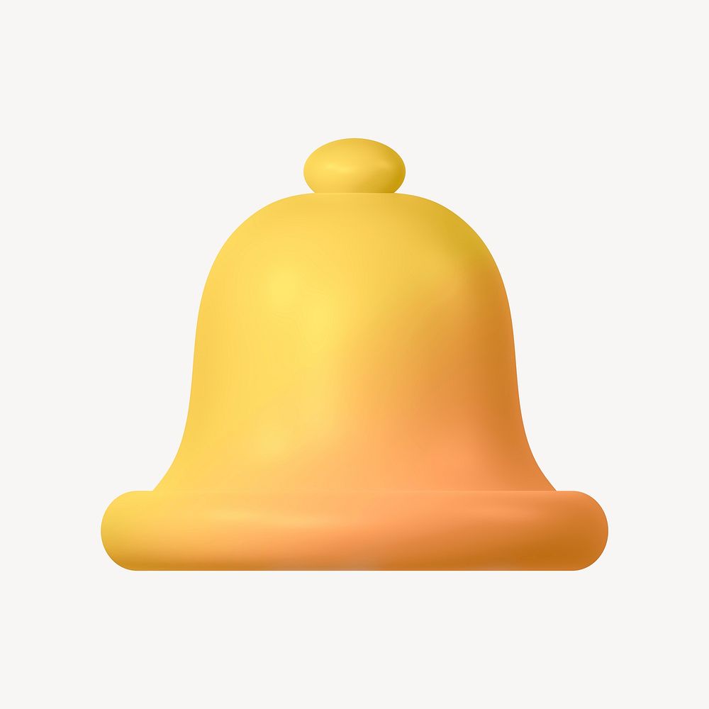 Bell, notification 3D icon sticker psd