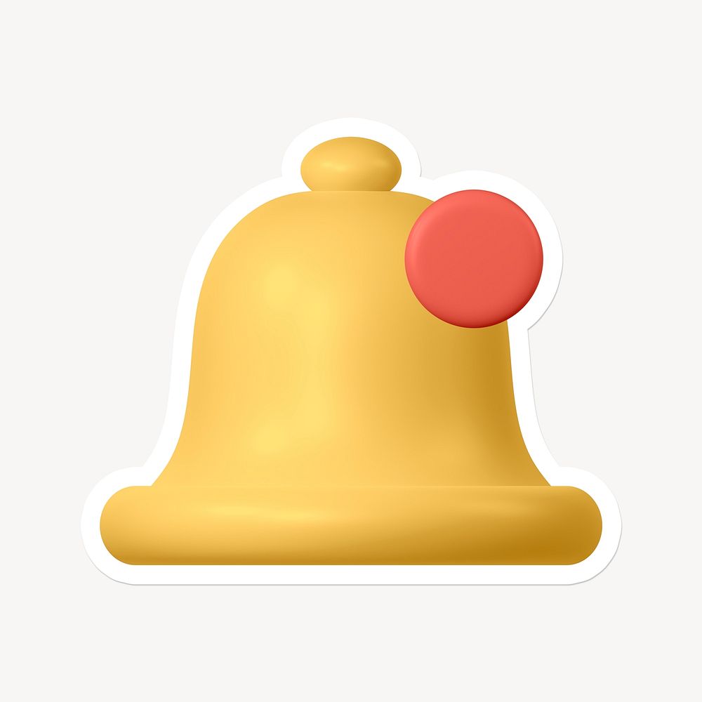 Bell, notification icon sticker with white border