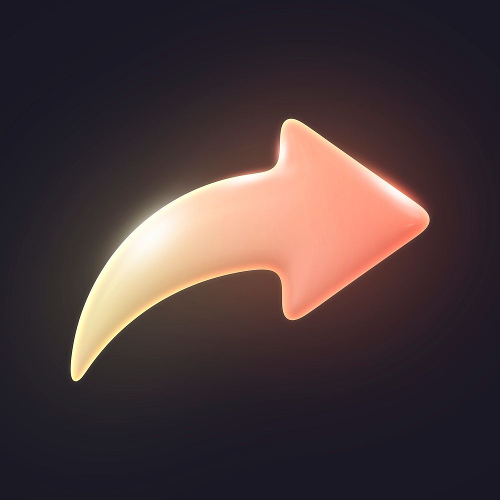 Arrow, business 3D icon sticker psd