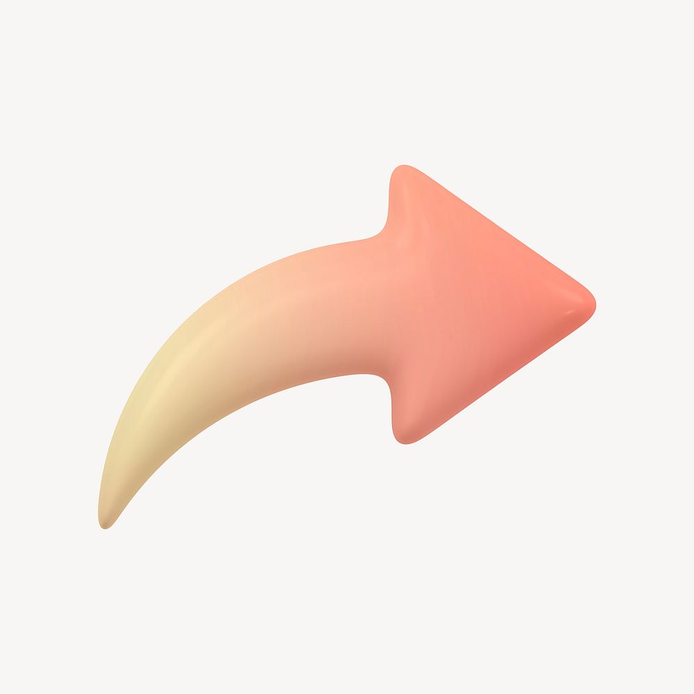 Pink arrow, business 3D icon sticker psd