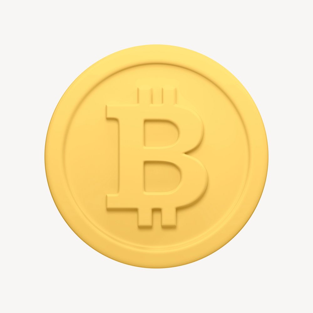 Bitcoin, cryptocurrency 3D icon sticker psd
