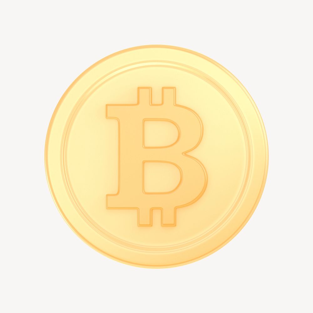 Bitcoin, cryptocurrency 3D icon sticker psd