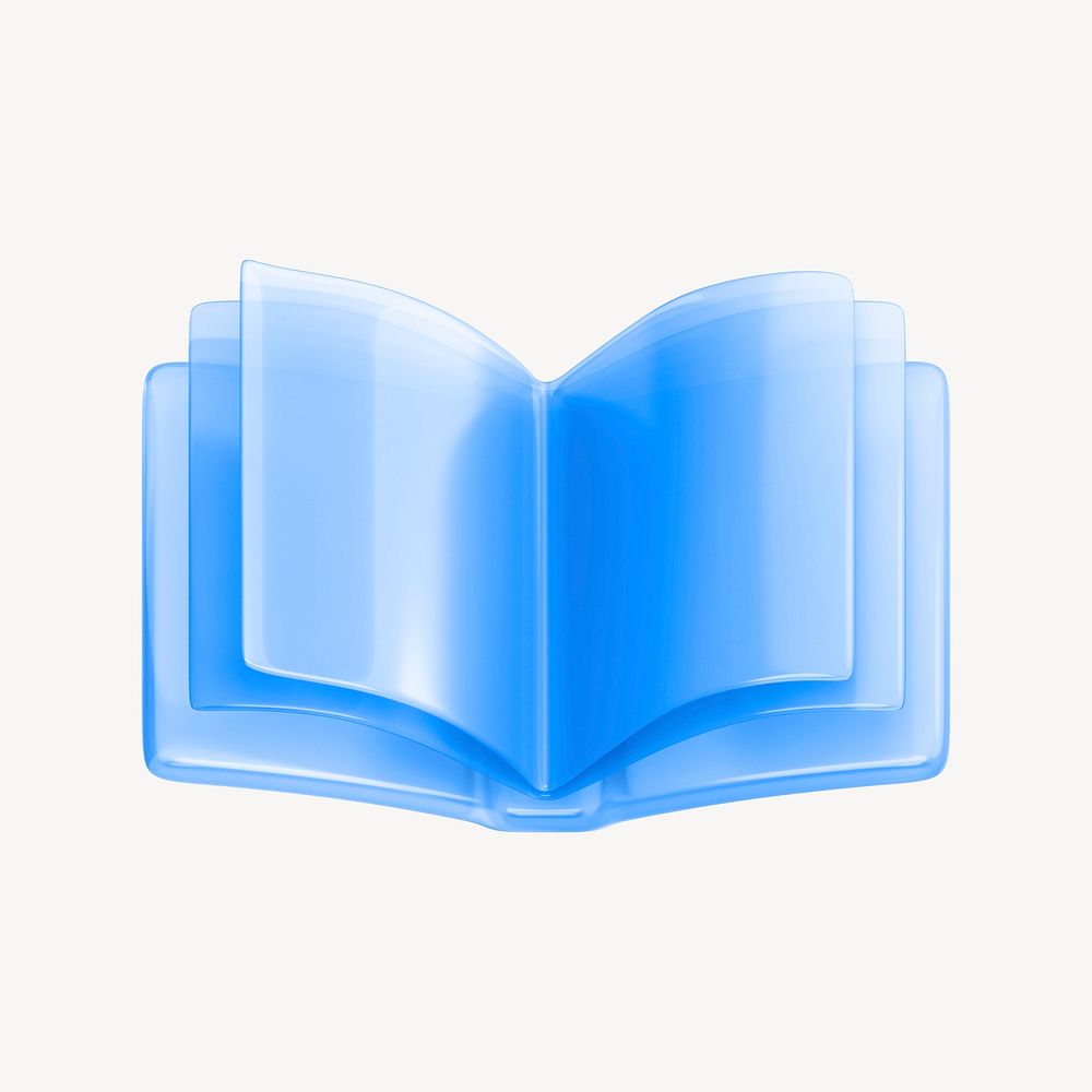 Blue book, education 3D icon sticker psd