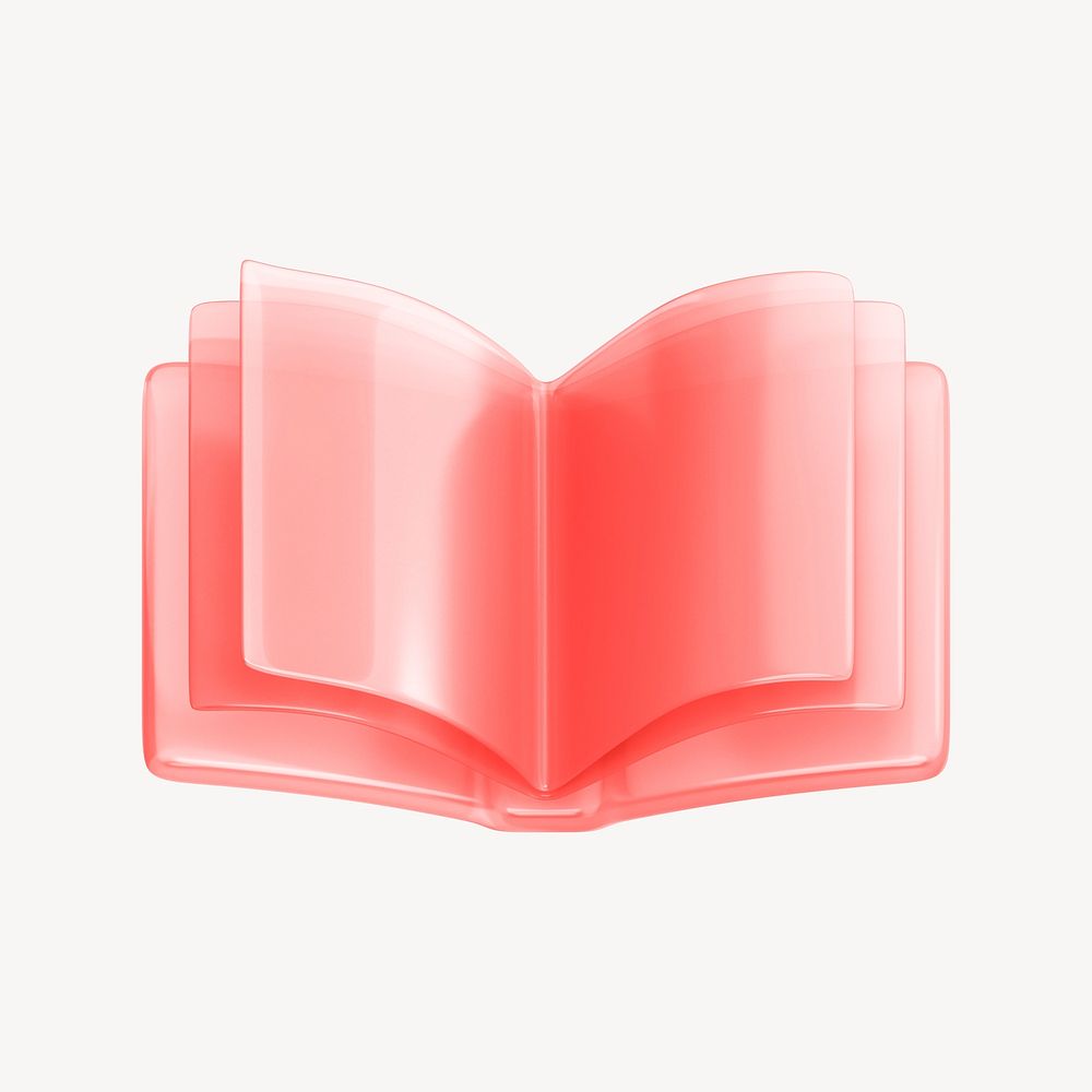 Red book, education 3D icon sticker psd