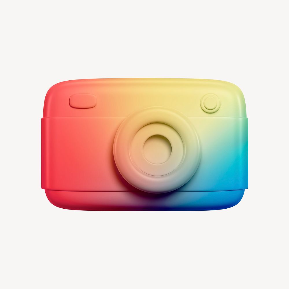 Colorful camera roll 3D icon sticker psd