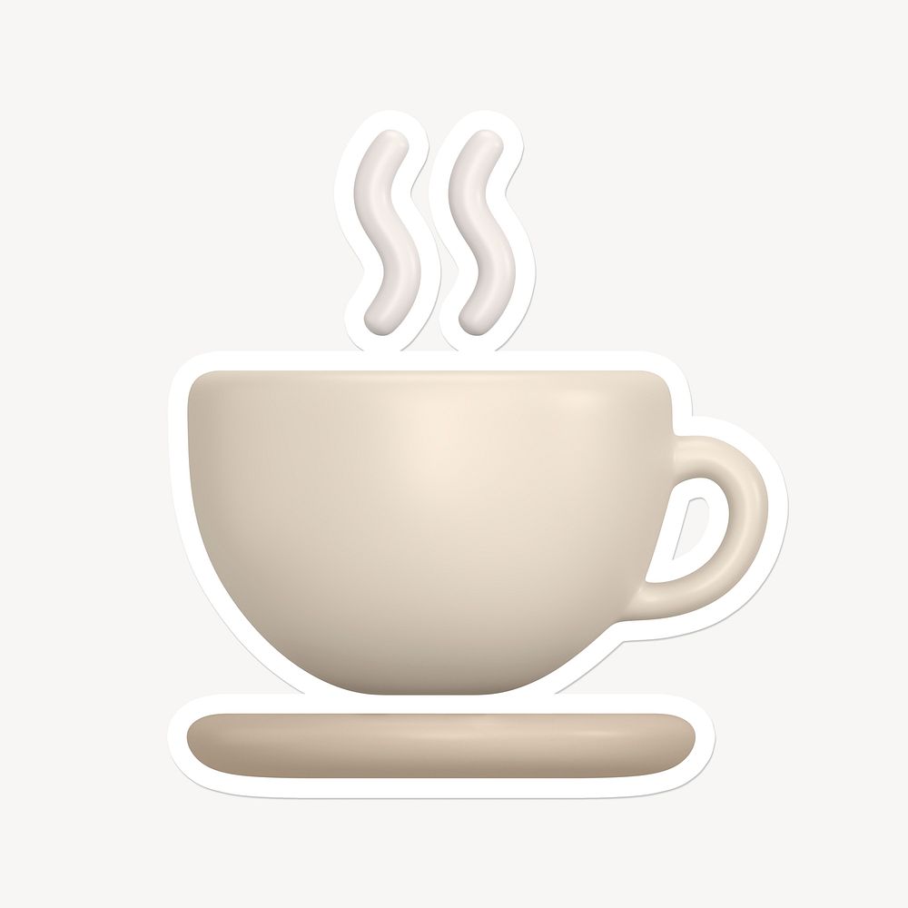 Coffee mug, cafe icon sticker