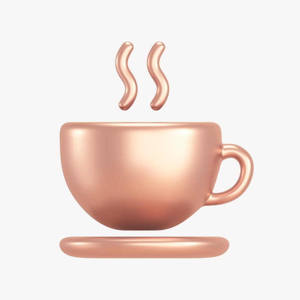 Coffee mug, cafe 3D icon sticker psd