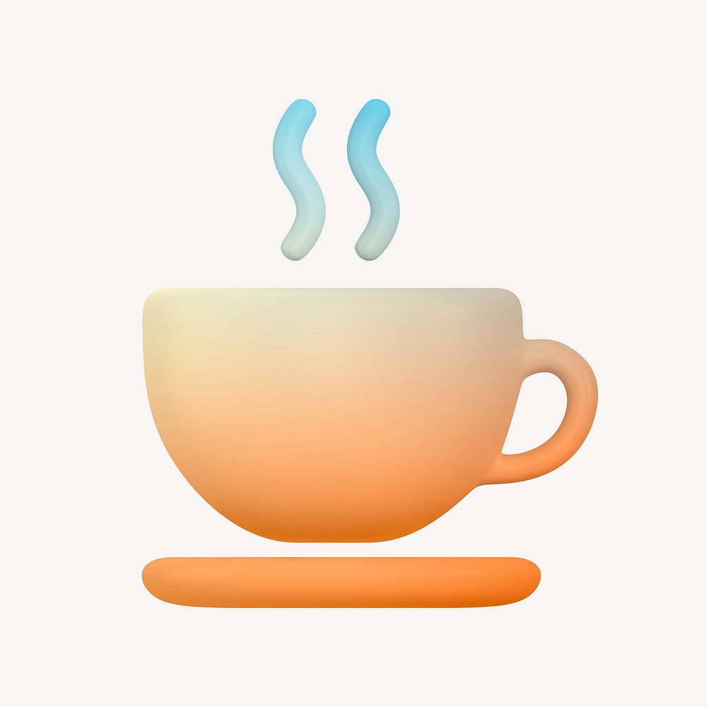 Coffee mug, cafe icon, 3D rendering illustration