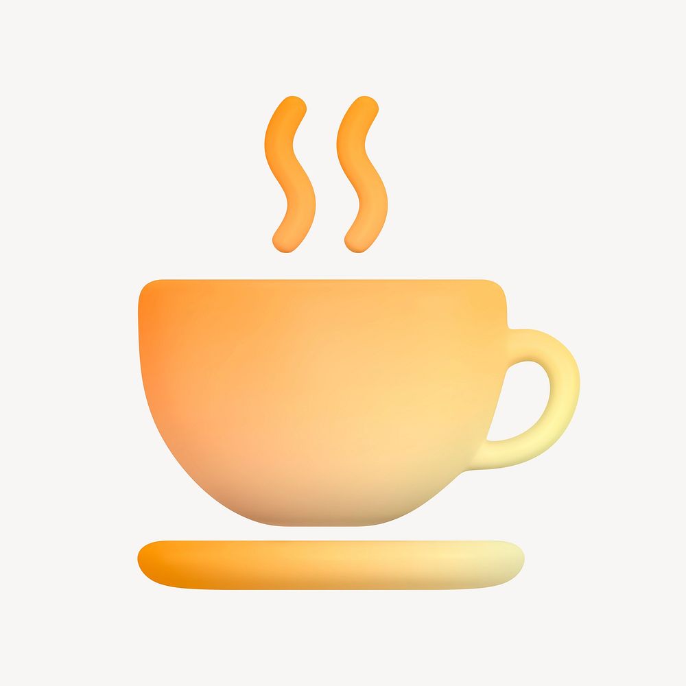 Coffee mug, cafe icon, 3D rendering illustration