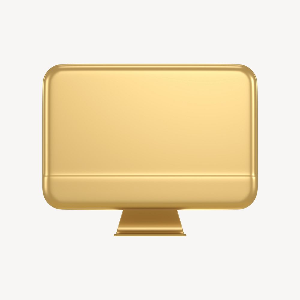 Computer screen icon, 3D rendering illustration