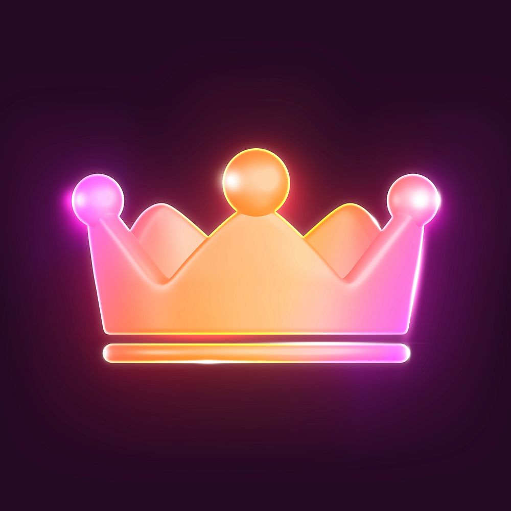 Crown ranking 3D icon sticker psd