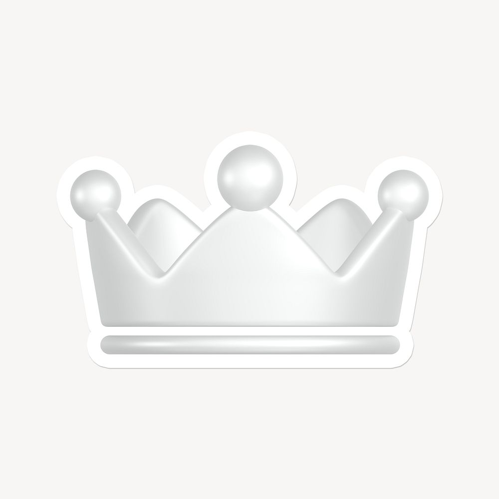 Crown ranking icon sticker with white border