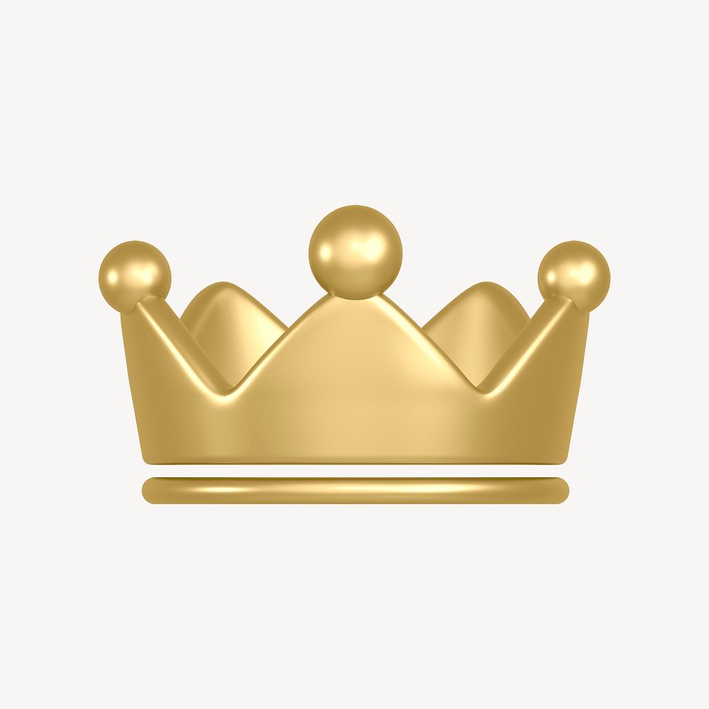 Crown ranking 3D icon sticker psd
