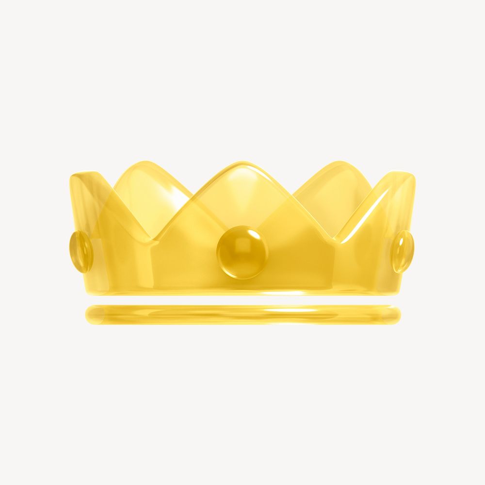 Crown ranking 3D icon sticker psd