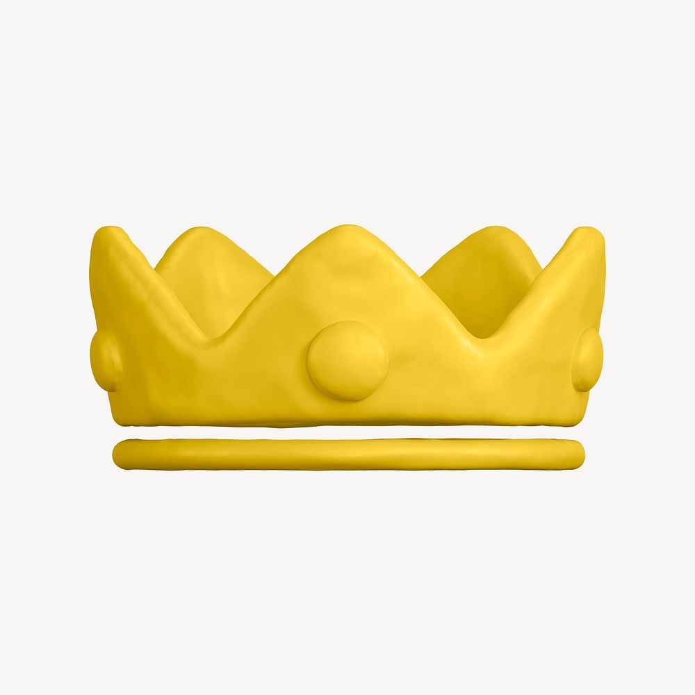 Crown ranking icon, clay 3D rendering illustration