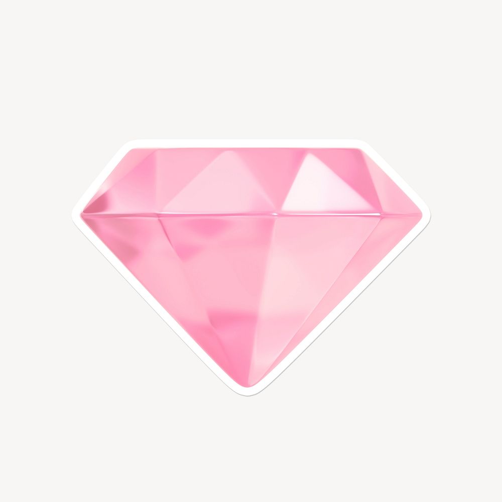 Diamond icon sticker with white border