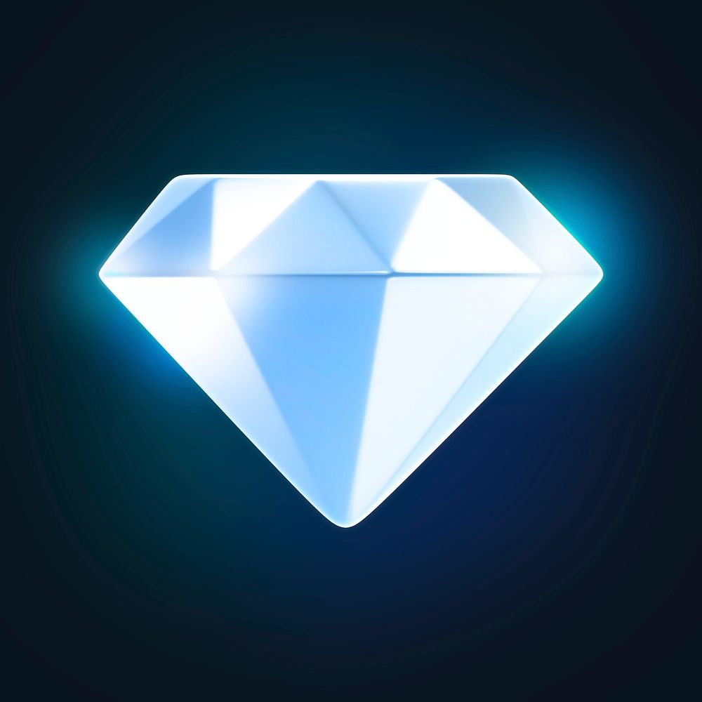Diamond 3D icon sticker psd