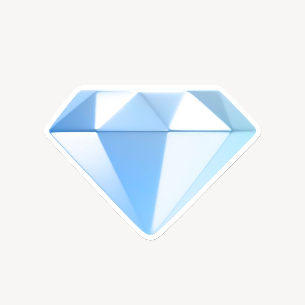 Diamond icon sticker with white border