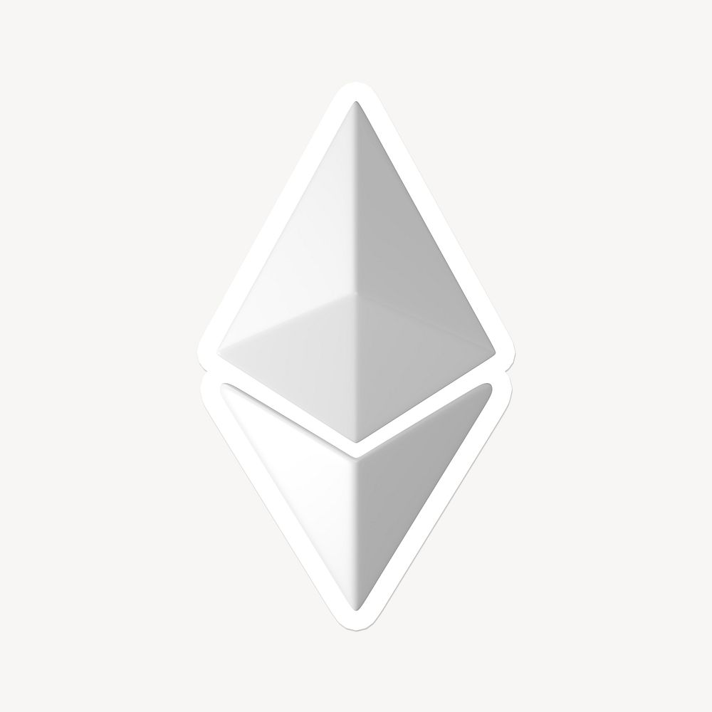 Ethereum blockchain icon sticker with white border