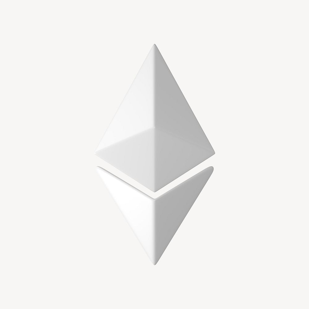 Ethereum blockchain 3D icon sticker psd