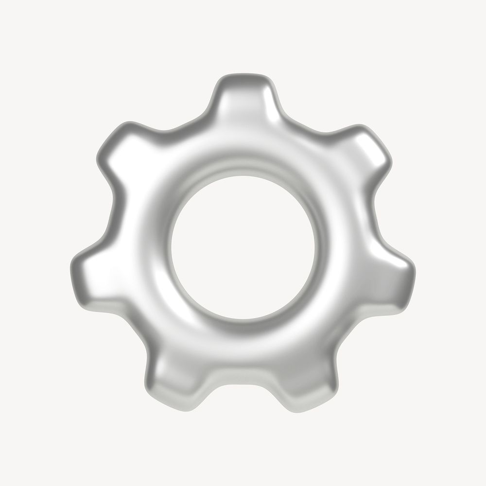 Cog, setting 3D icon sticker psd