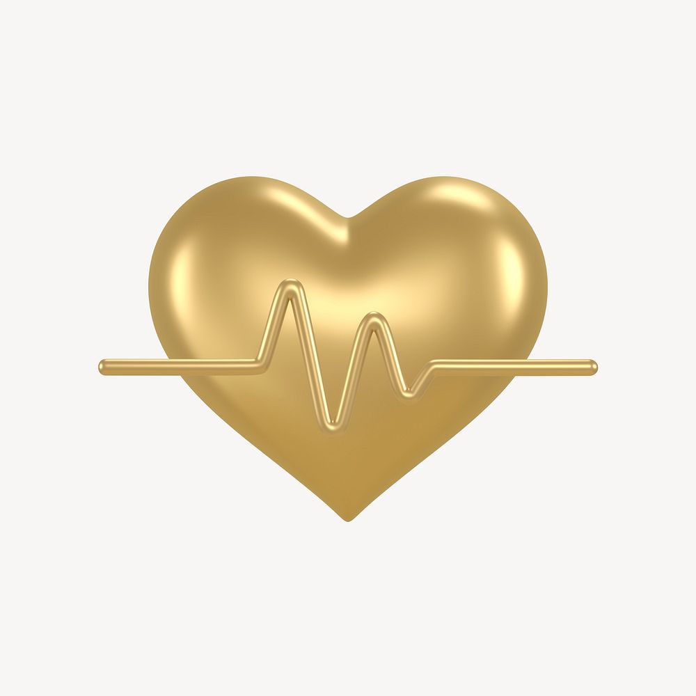 Heart, health icon, 3D rendering illustration