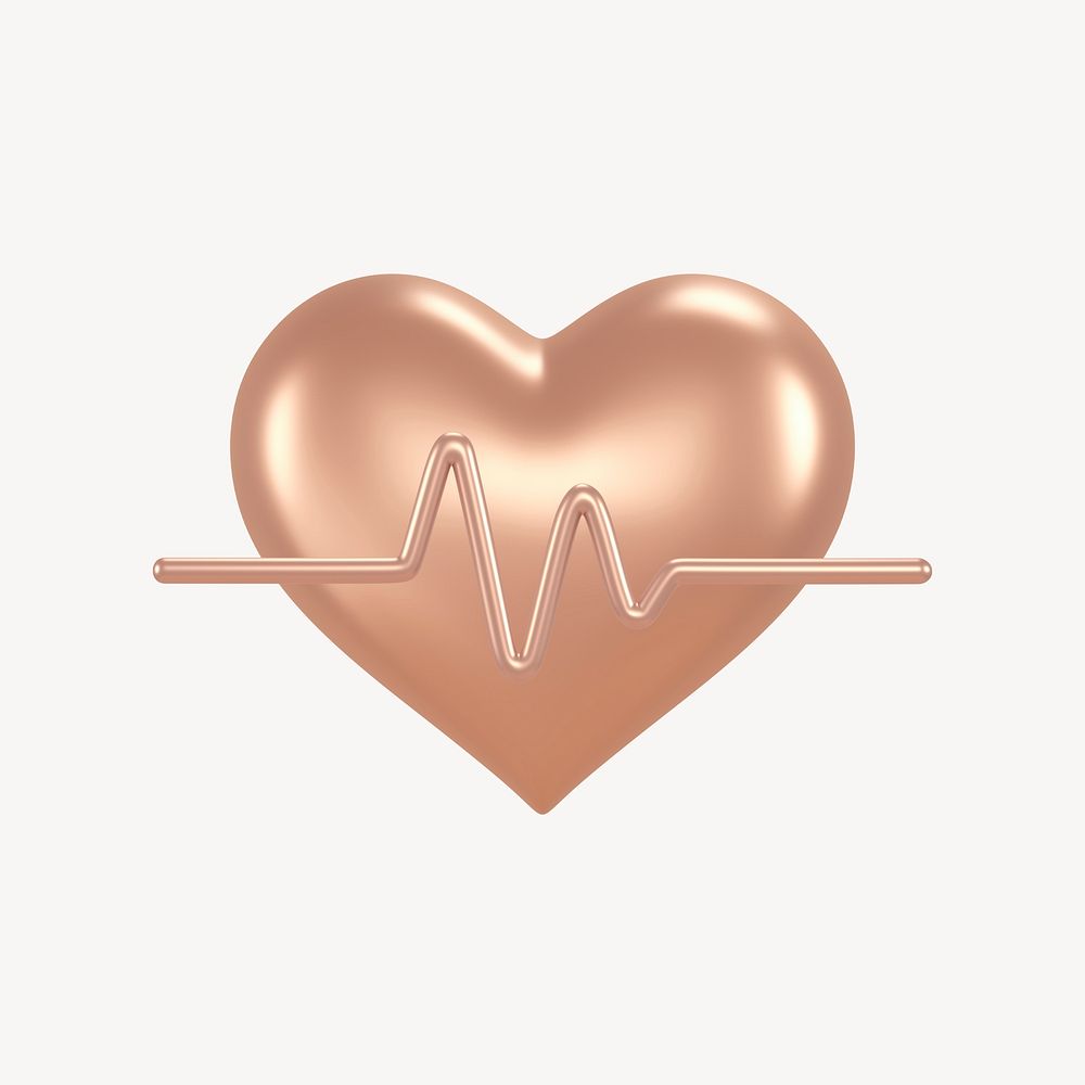 Heart, pink health 3D icon sticker psd