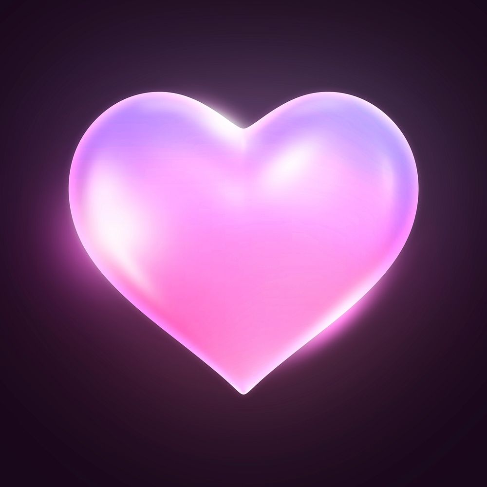 Heart, love icon, 3D rendering illustration