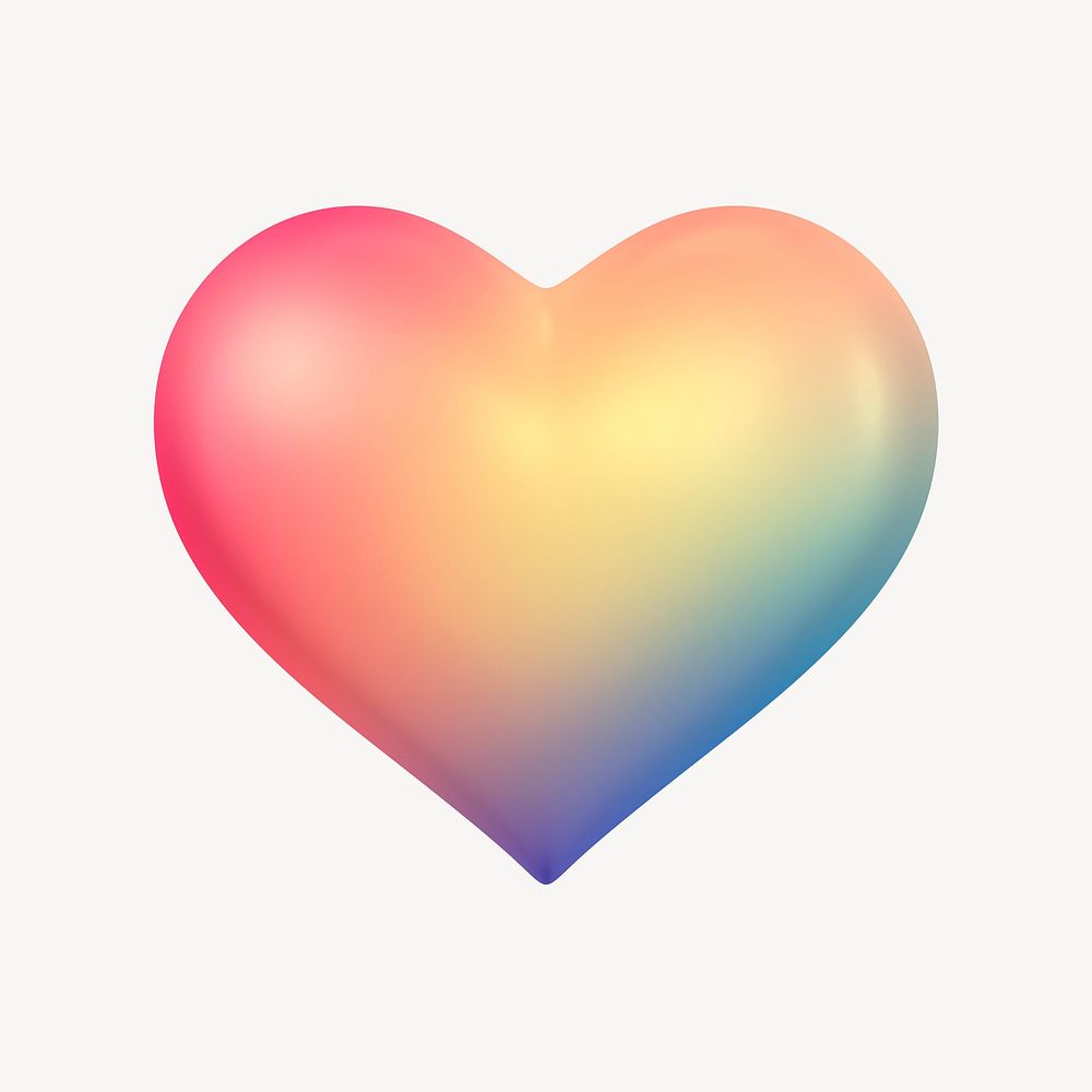 Heart, love 3D icon sticker psd