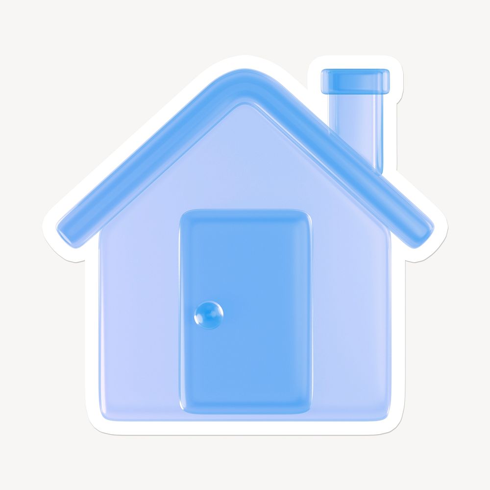 House, home screen icon sticker with white border