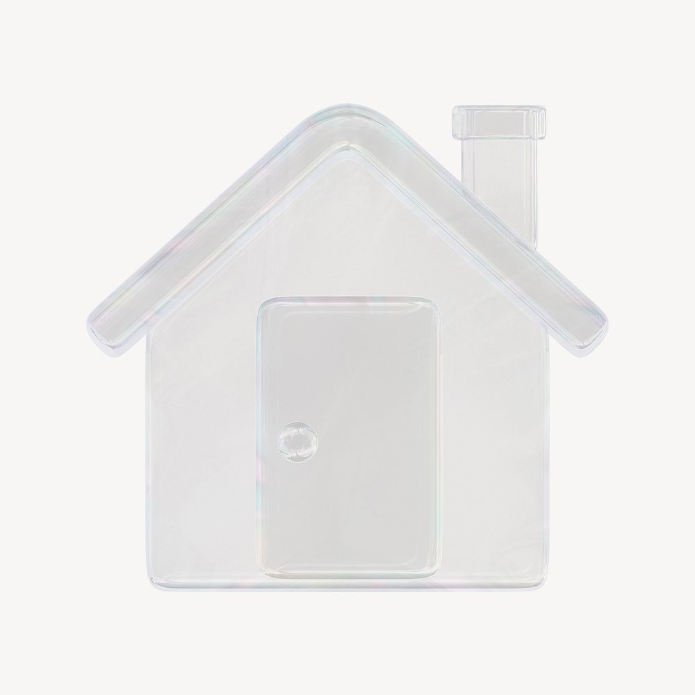 House, home screen icon, 3D rendering illustration