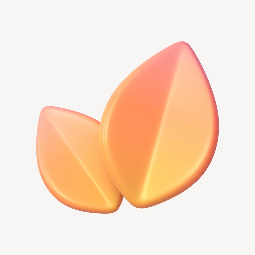Leaf, environment 3D icon sticker psd