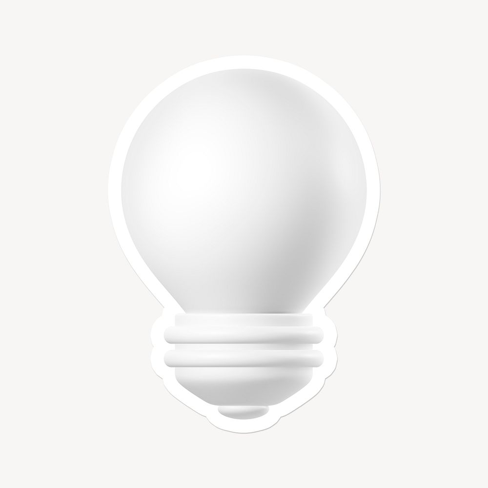 Light bulb icon sticker with white border