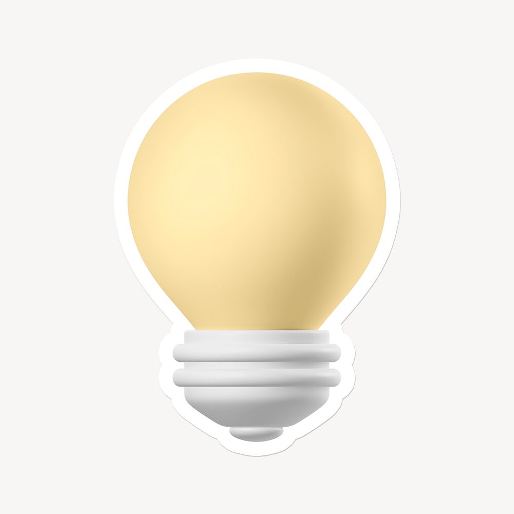 Light bulb icon sticker with white border