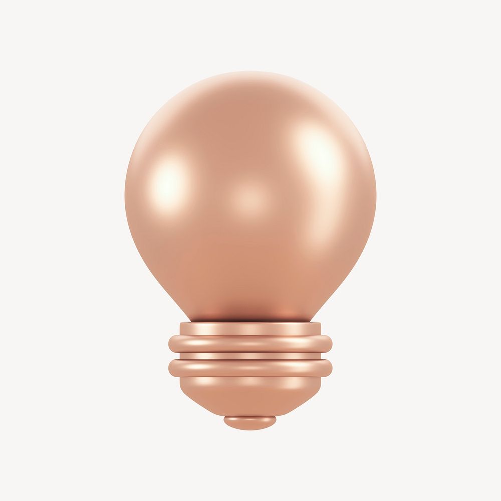 Light bulb 3D icon sticker psd