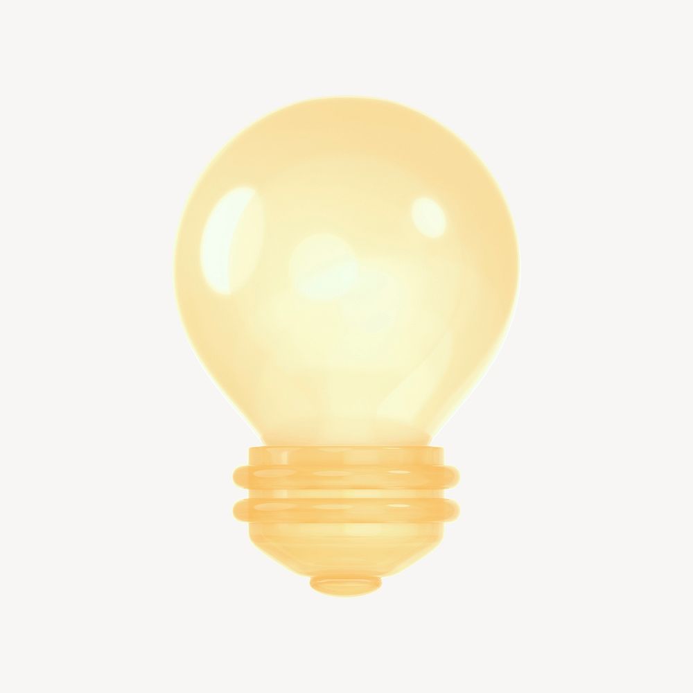 Light bulb 3D icon sticker psd