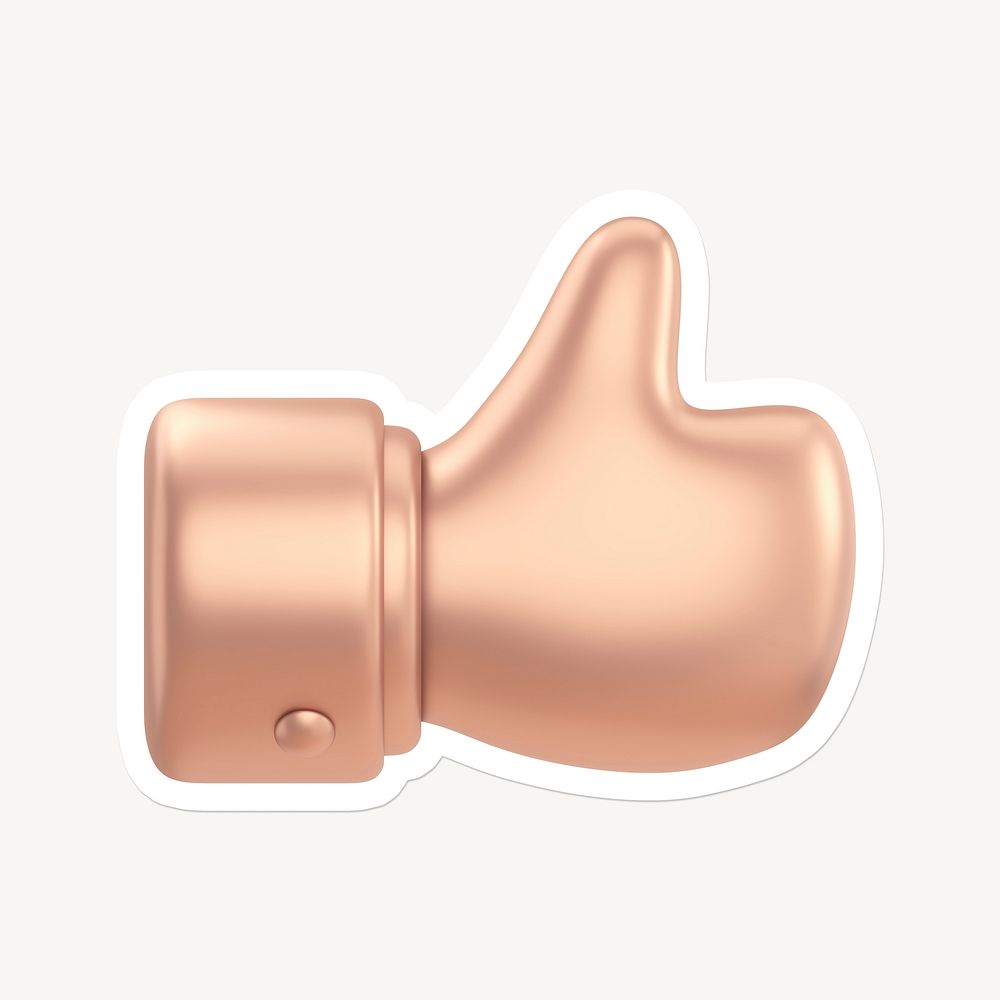 Thumbs up icon sticker with white border