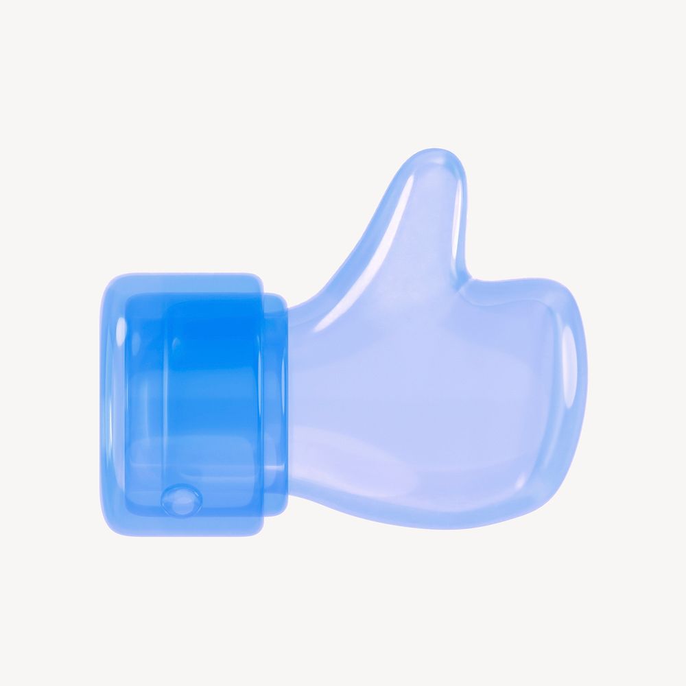 Thumbs up 3D icon sticker psd
