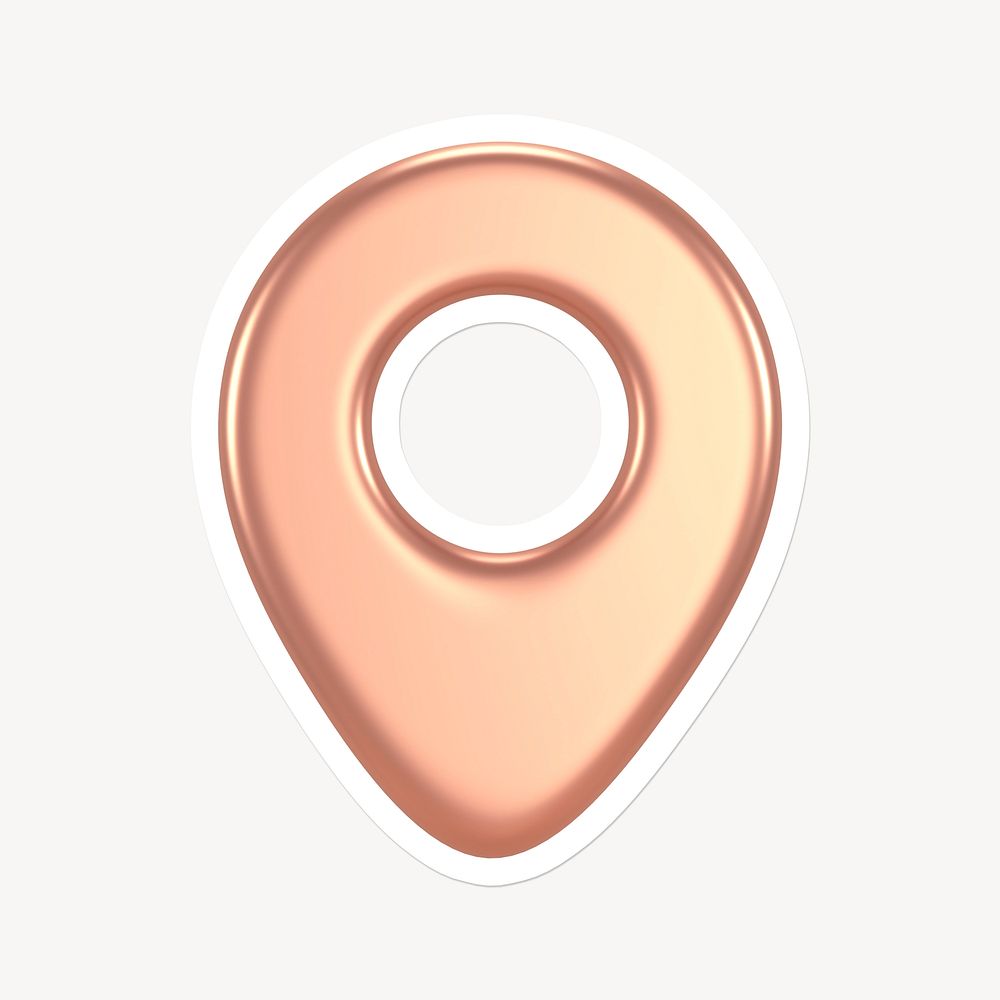 Location pin icon sticker with white border