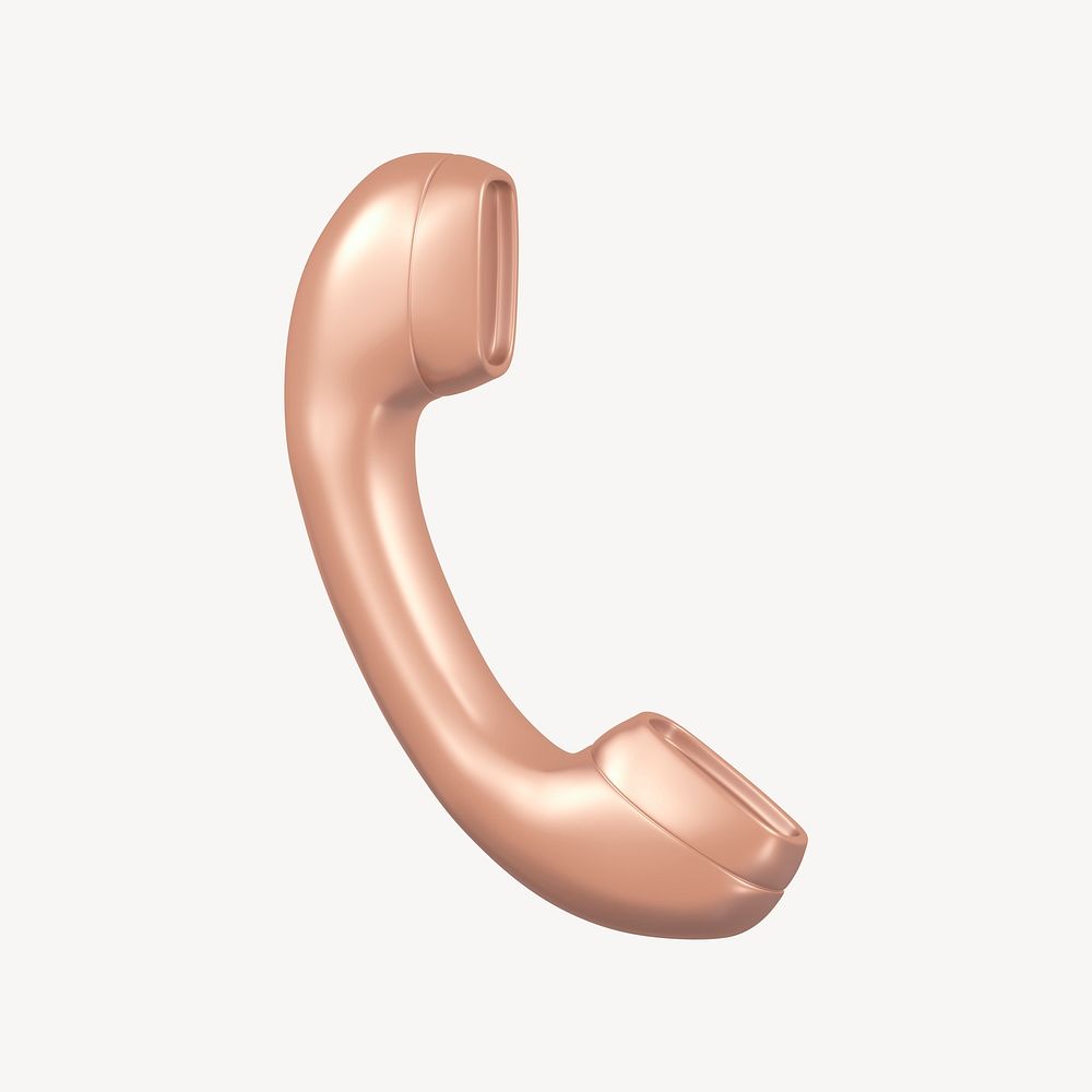 Telephone, pink contact 3D icon sticker psd