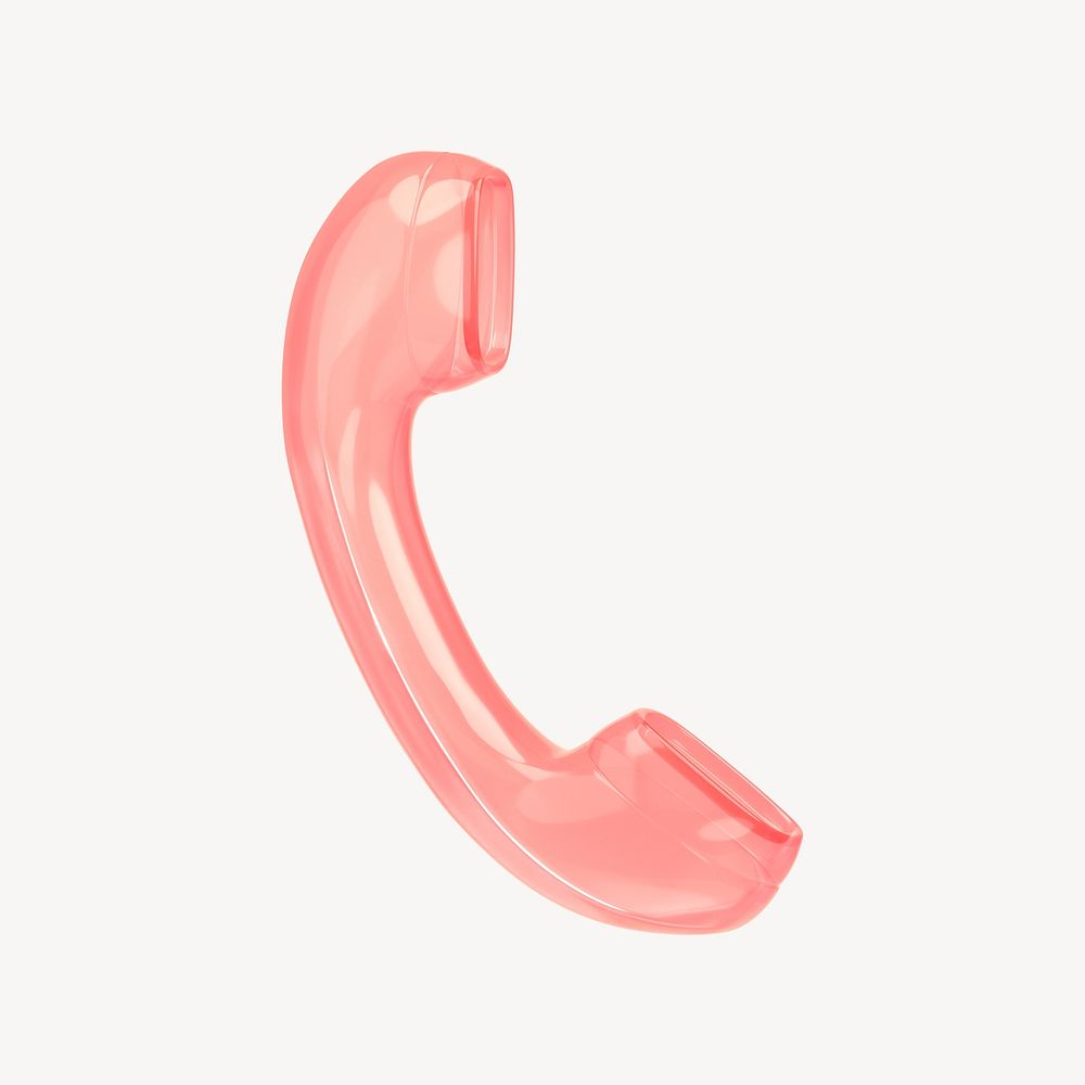 Telephone, contact 3D icon sticker psd