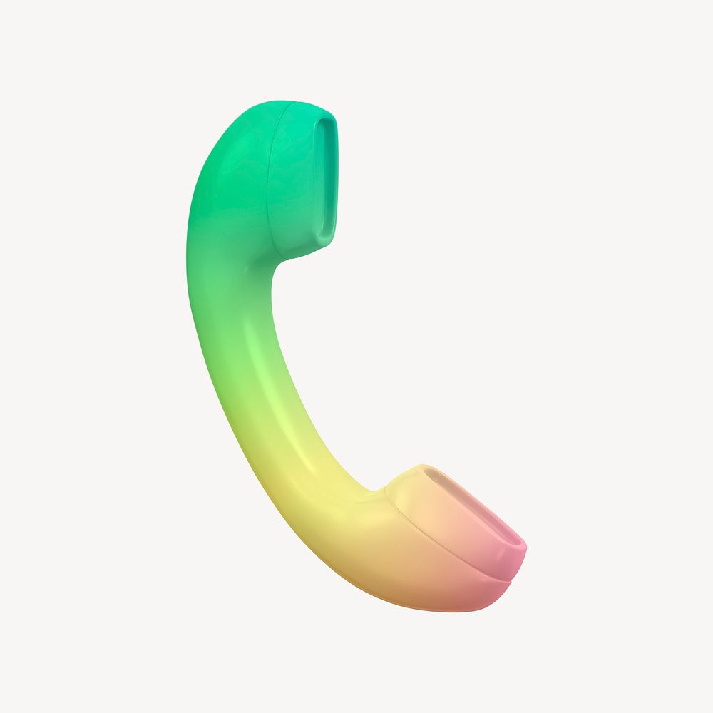 Telephone, contact icon, 3D rendering illustration