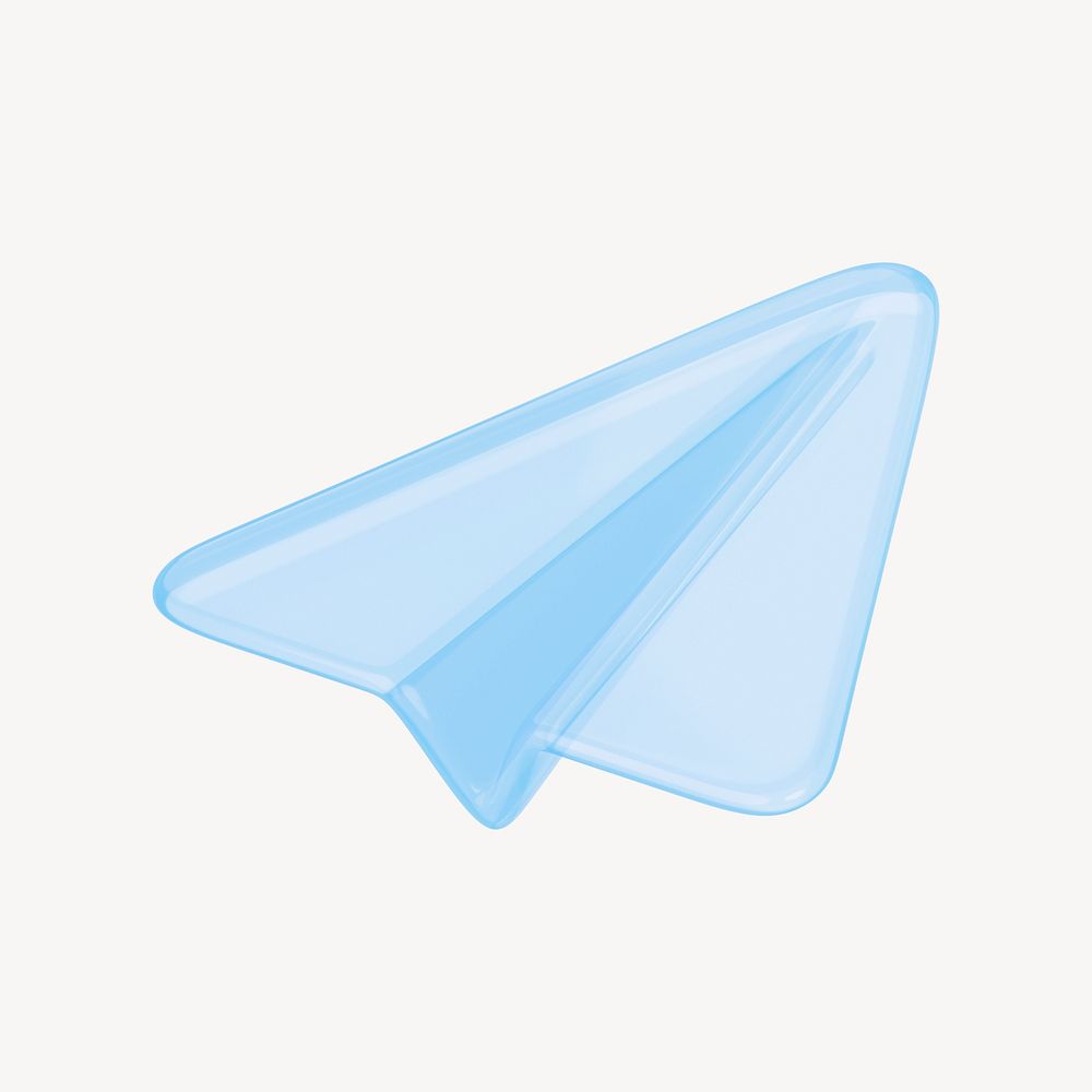 Paper plane, message 3D icon sticker psd