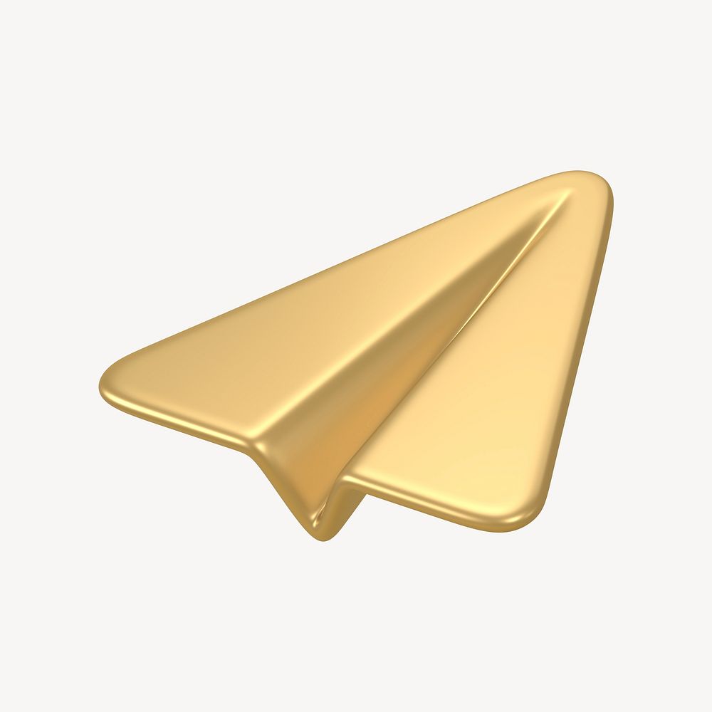 Paper plane, message 3D icon sticker psd