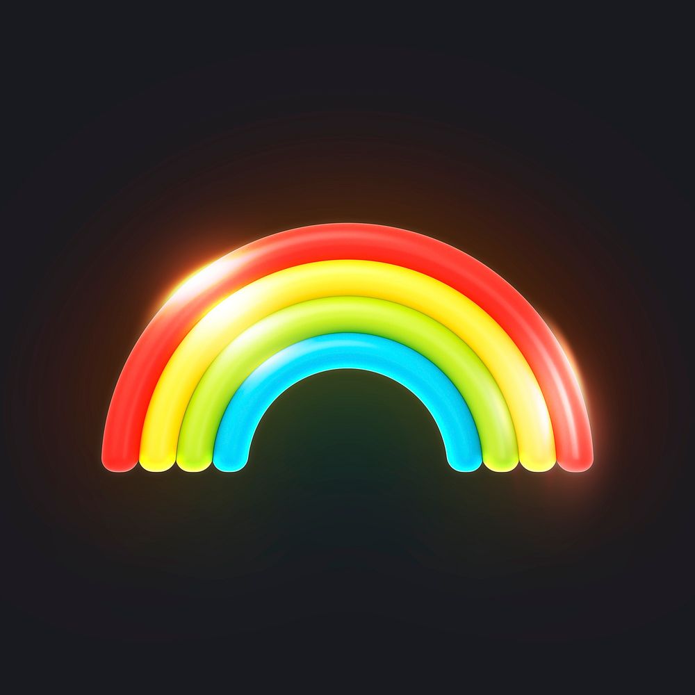 Rainbow icon, 3D rendering illustration