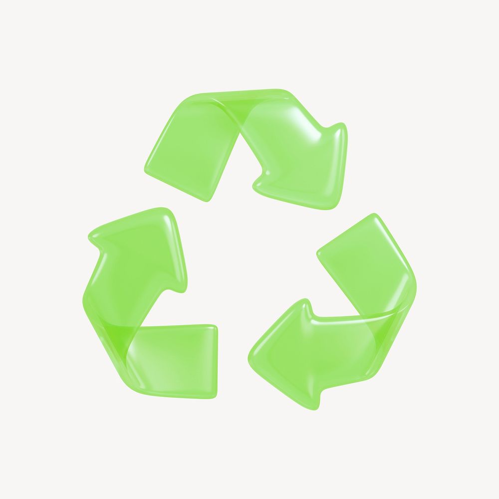 Recycle, environment 3D icon sticker psd
