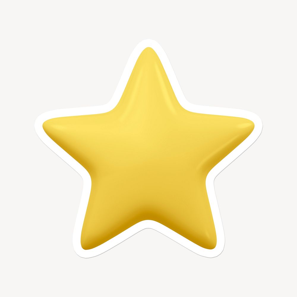 Star, favorite icon sticker with white | Free Photo - rawpixel