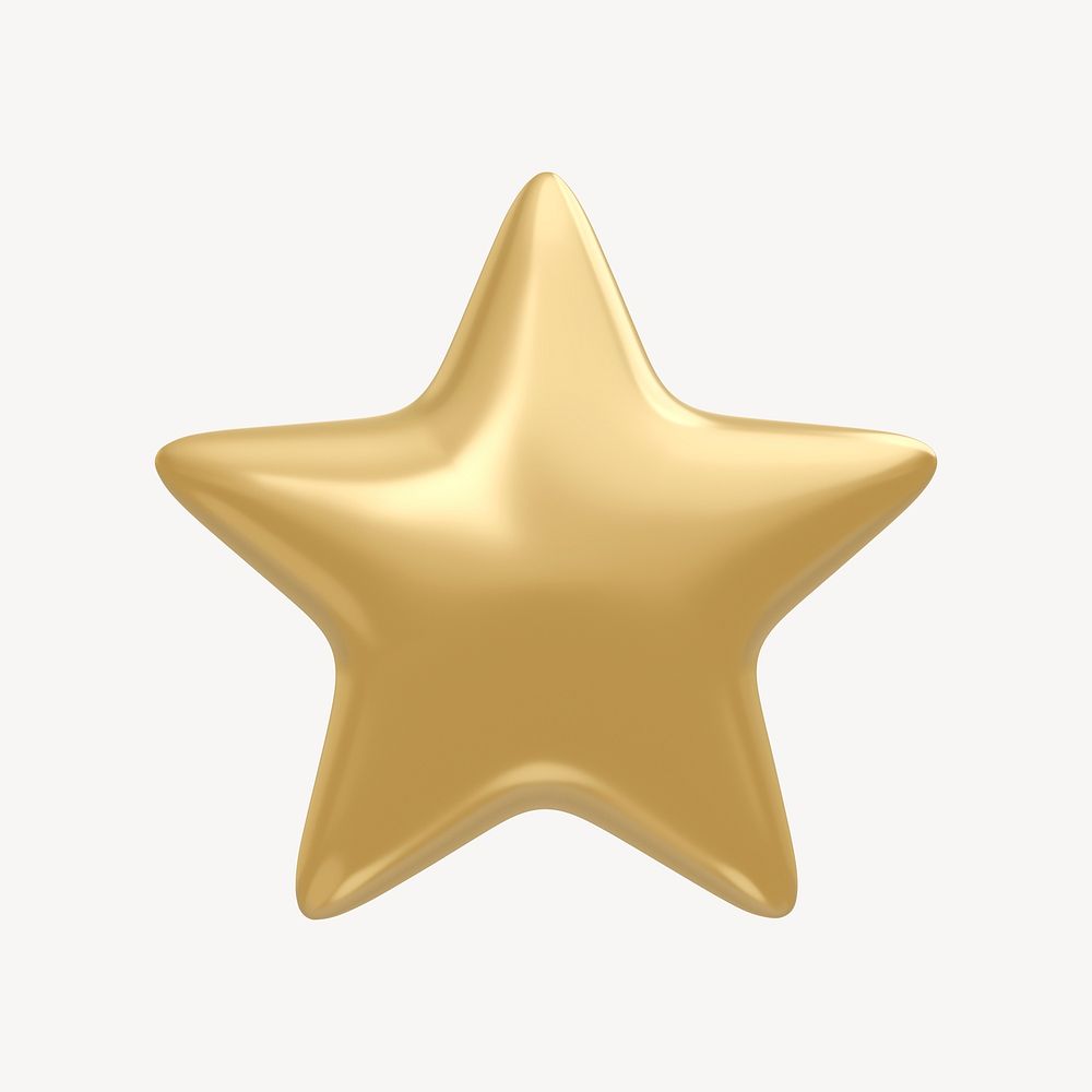 Star, favorite 3D icon sticker psd